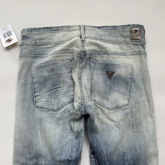 Guess Women’s Moto Zip Skinny Jeans In Light Wash Size 27 - Picture 12 of 13